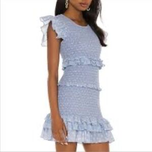 LoveShackFancy Light Blue Ruffle Mini Dress like new 🆕